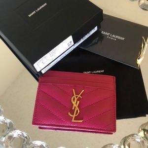 Saint Laurent monogram quilted credit card case